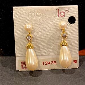 Marvella Surgical Steel Post Earrings. NWT   Gold Tone